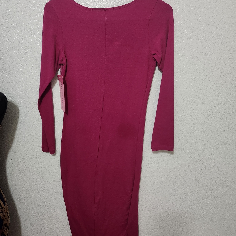 Chic Fuchsia Long Sleeve Dress